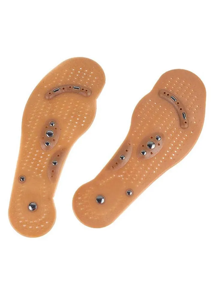 Acupoint Press Healthy Therapy Foot Care Insole Brown