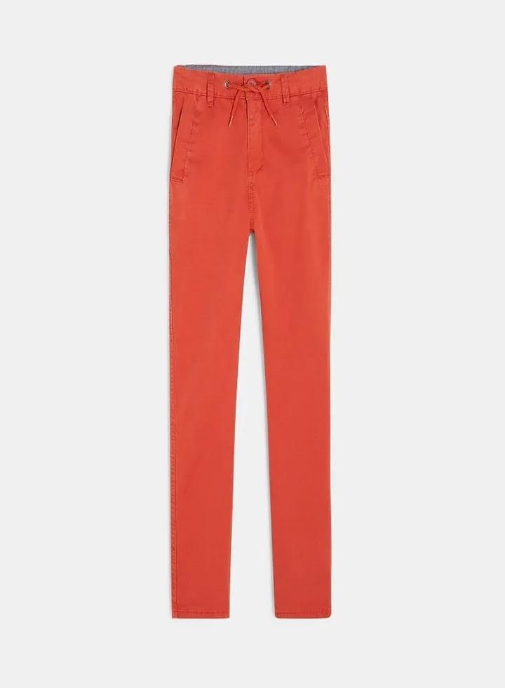 Stretch Canvas Pants Orange