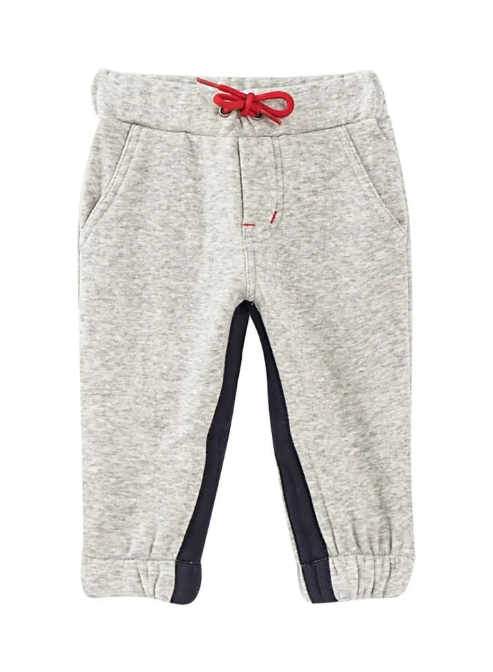 Elasticated Waistband Trousers Medium Grey/Navy