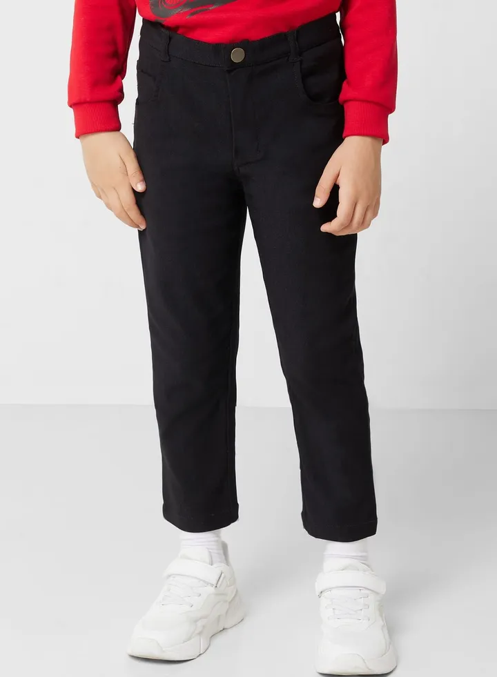 Boys Black Chino Trousers