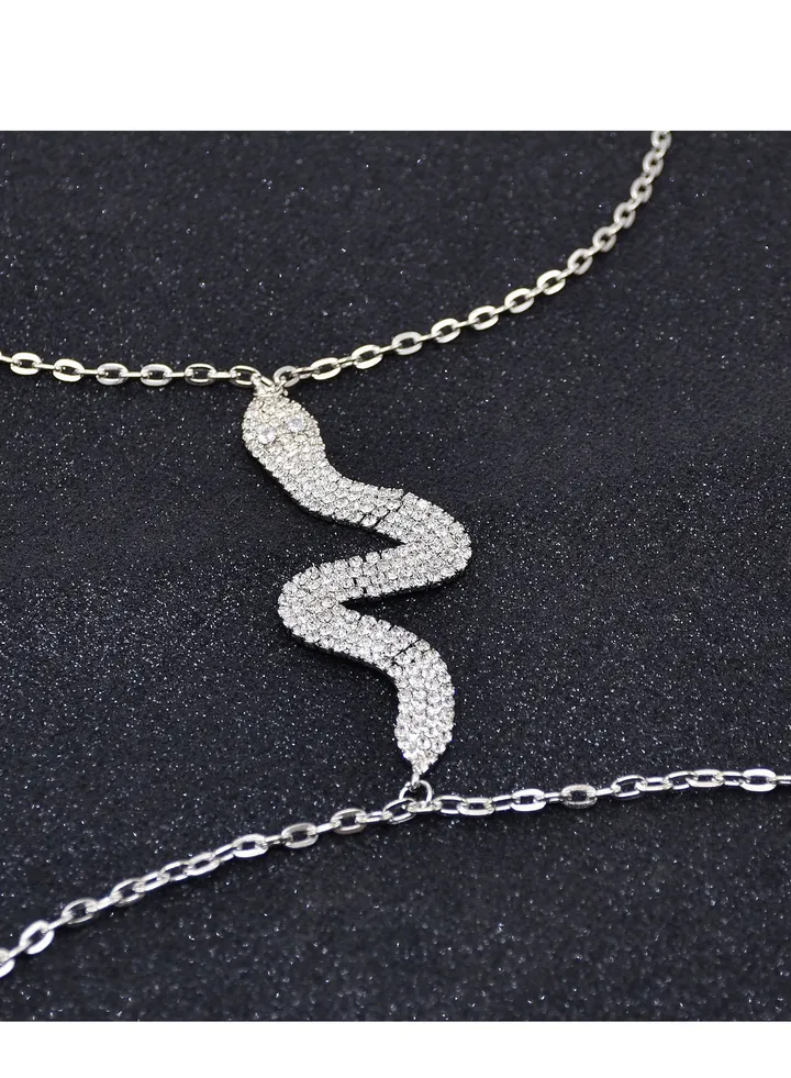 Versatile rhinestone body chain, fashionable snake body chain