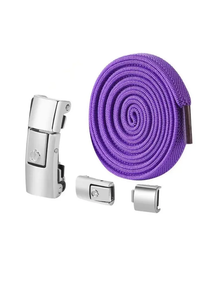 Sports Shoelaces Cycling Shoelaces Press Lock Shoelaces Without Ties Elastic Laces Purple