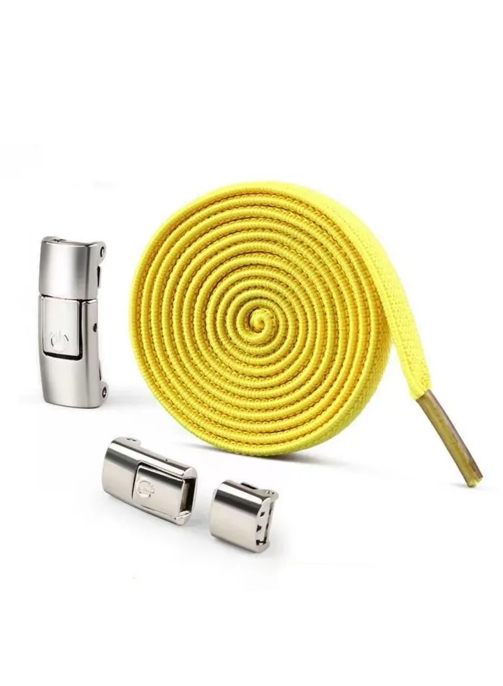 No Tie Shoe Laces Press Lock Shoelaces Without Ties Elastic Laces Yellow