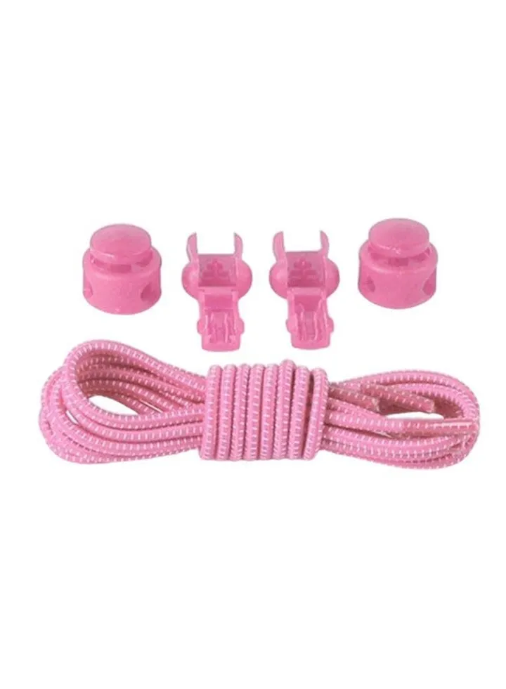 Pair Of Elastic Locked Buckle Shoe Lace Pink