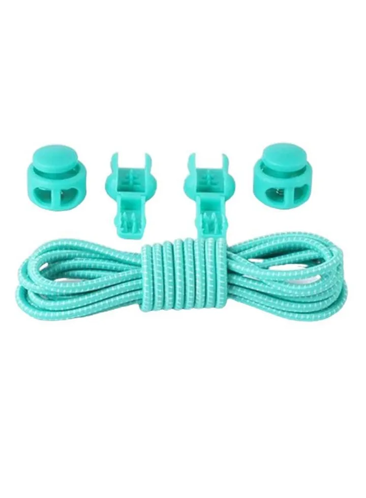 Pair Of Elastic Locked Buckle Shoe Lace Mint Green