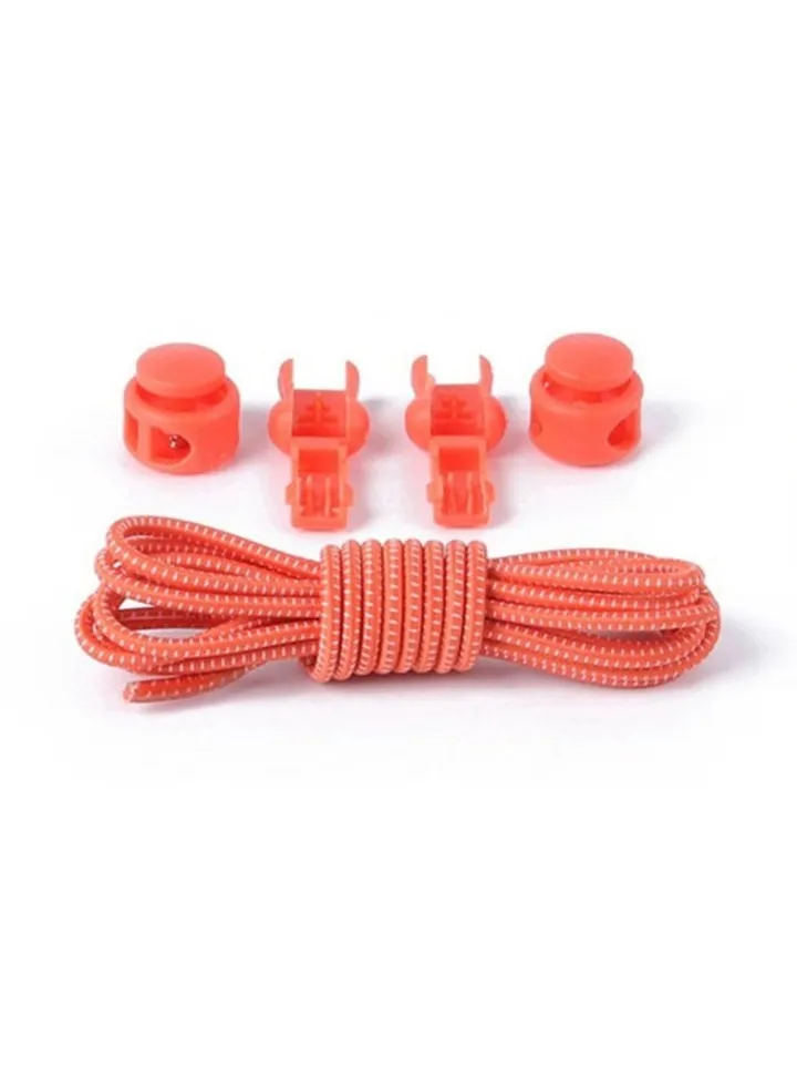No Tie Elastic Locked Buckle Shoelaces Orange