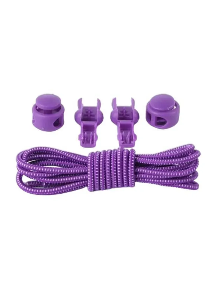 Pair Of Elastic Locked Buckle Shoe Lace Purple