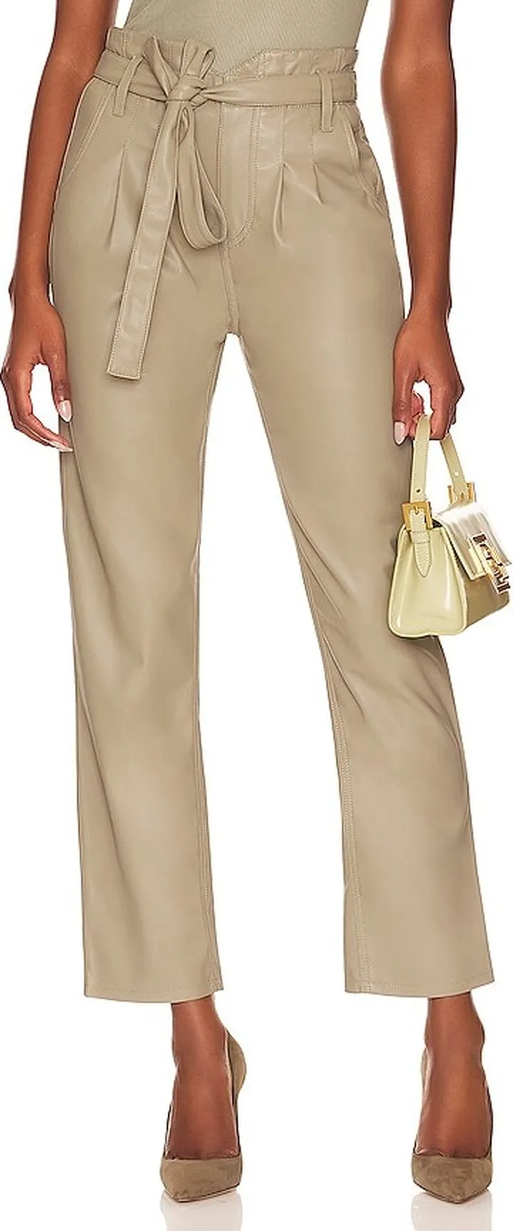Vegan Leather Remi High Rise Paperbag Straight