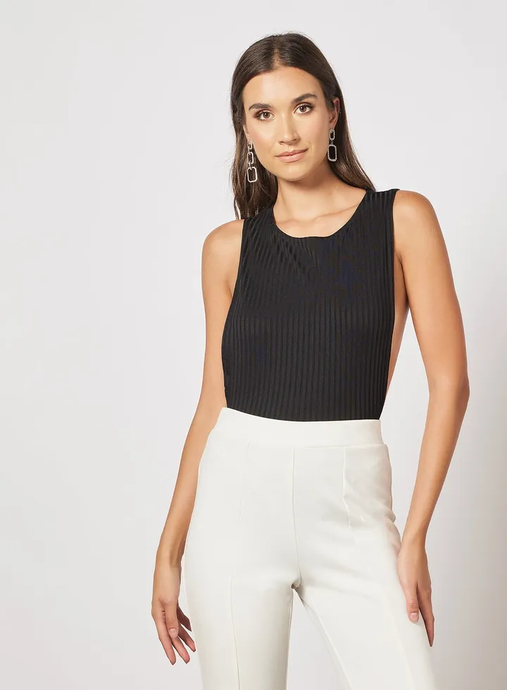 Low Side Bodysuit Black