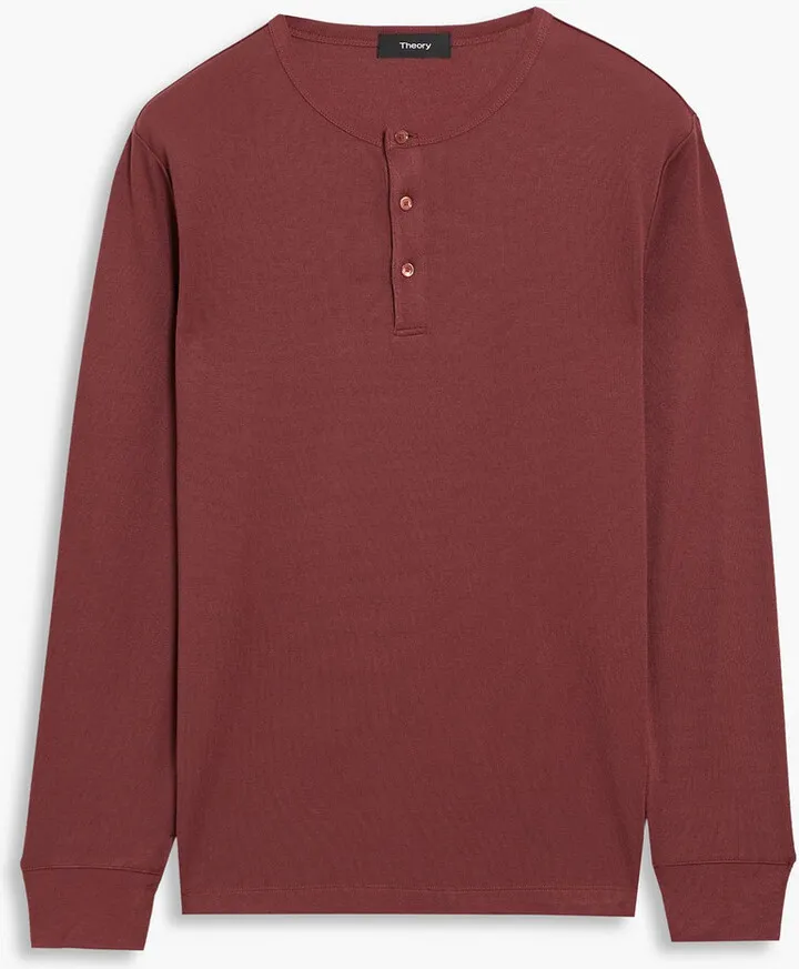 Modal-blend jersey Henley T-shirt