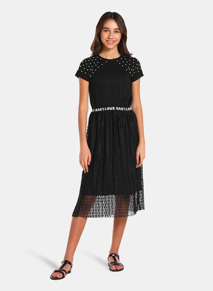 Fashion Top With Skirt Set Leather Black