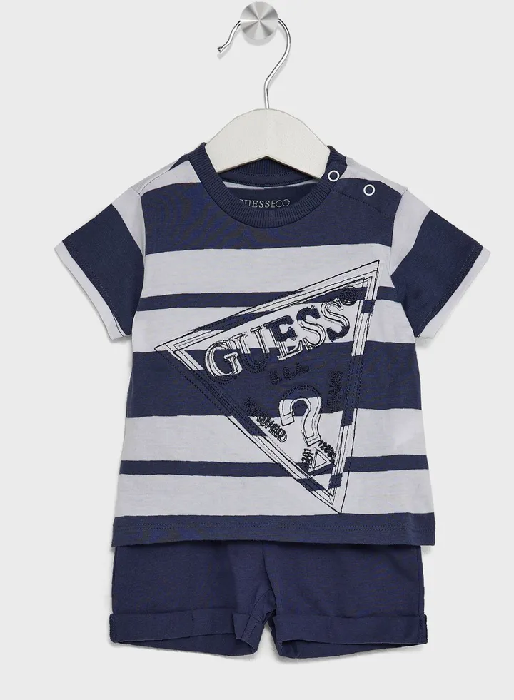 Infant Striped T-Shirt & Shorts Set