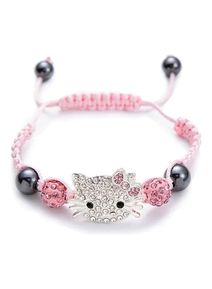 Bracelet for girls birthday gift pink kitty rope pink