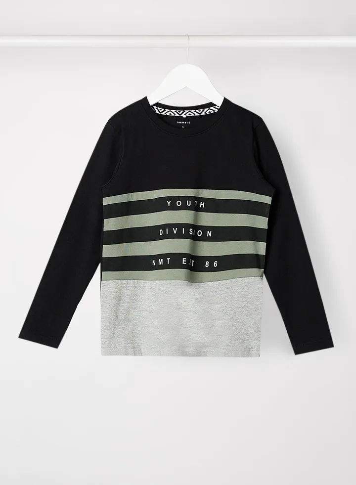 Kids/Teen Colorblock T-Shirt Black/Grey