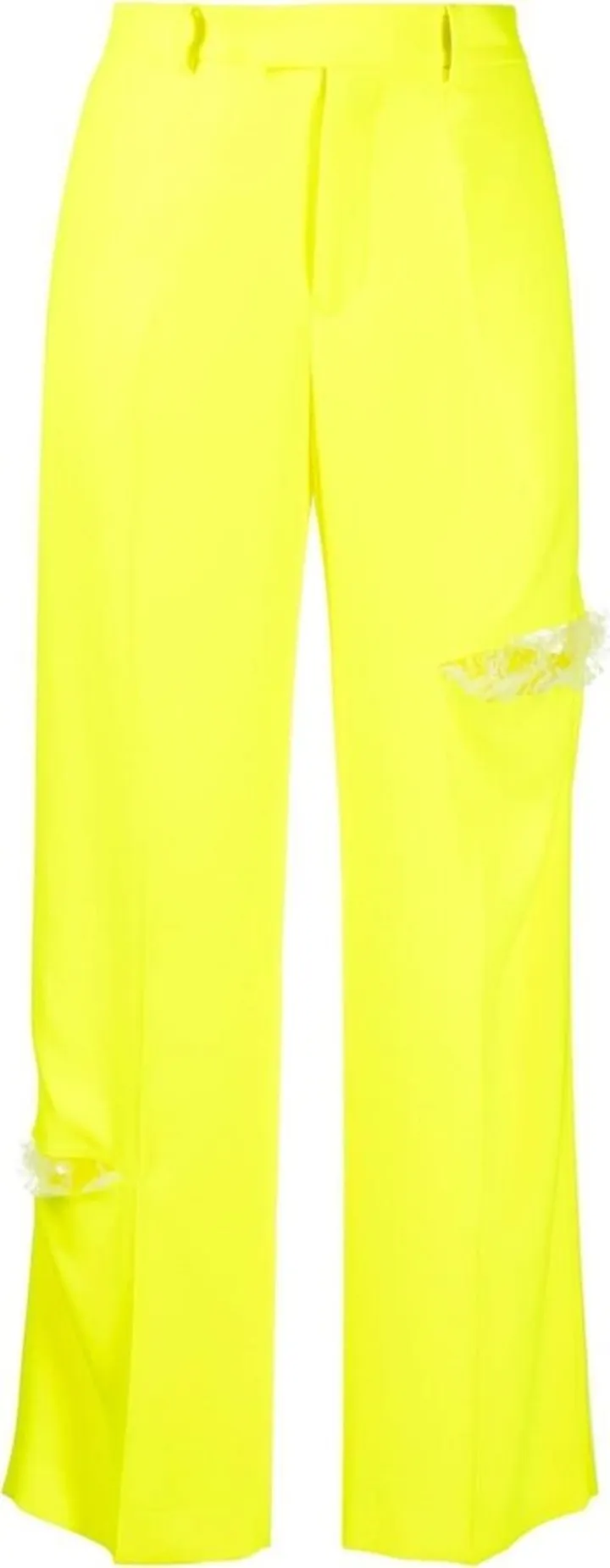 Distressed-Effect Straight-Leg Trousers