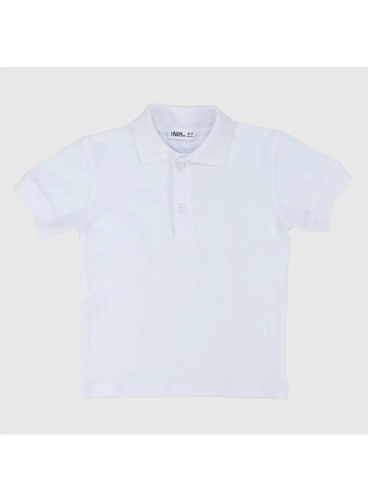 White Short-Sleeved Polo Shirt