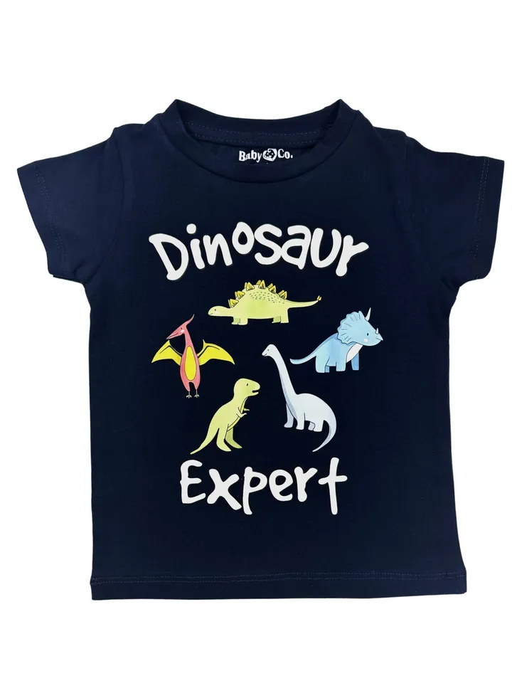 Dinosaurs Graphic Blue Cotton T-shirt