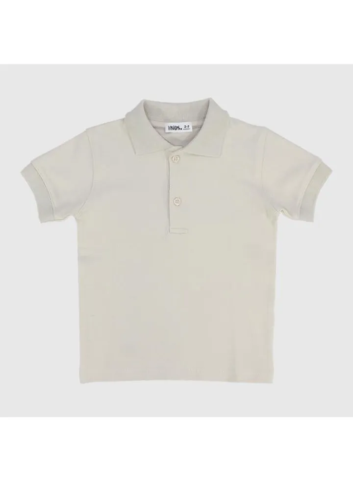 Beige Short-Sleeved Polo Shirt
