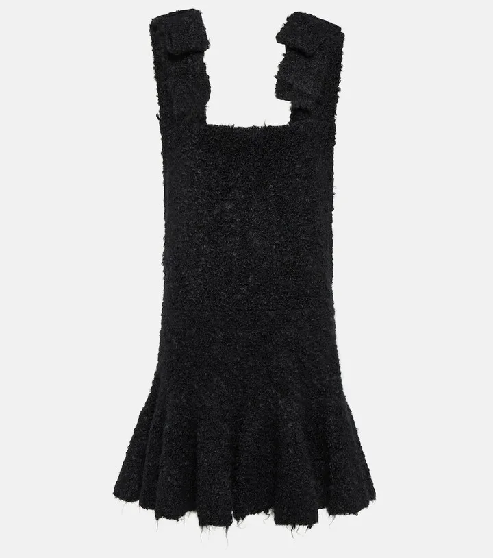 Mohair-blend boucle minidress