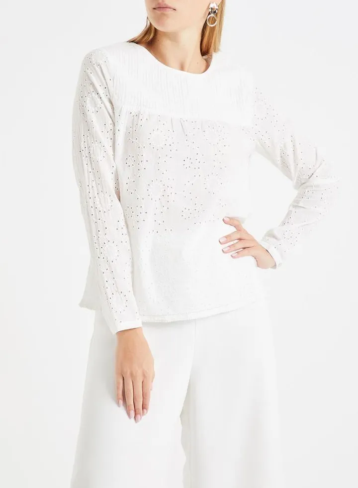 Embroidery Anglaise Top White 