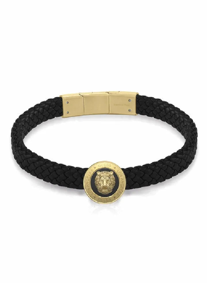 Black with Lion Coin Bracelet