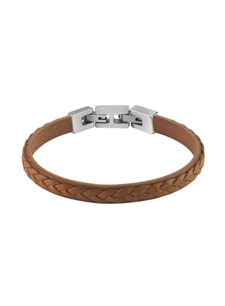 Braided Cognac Strap Bracelet