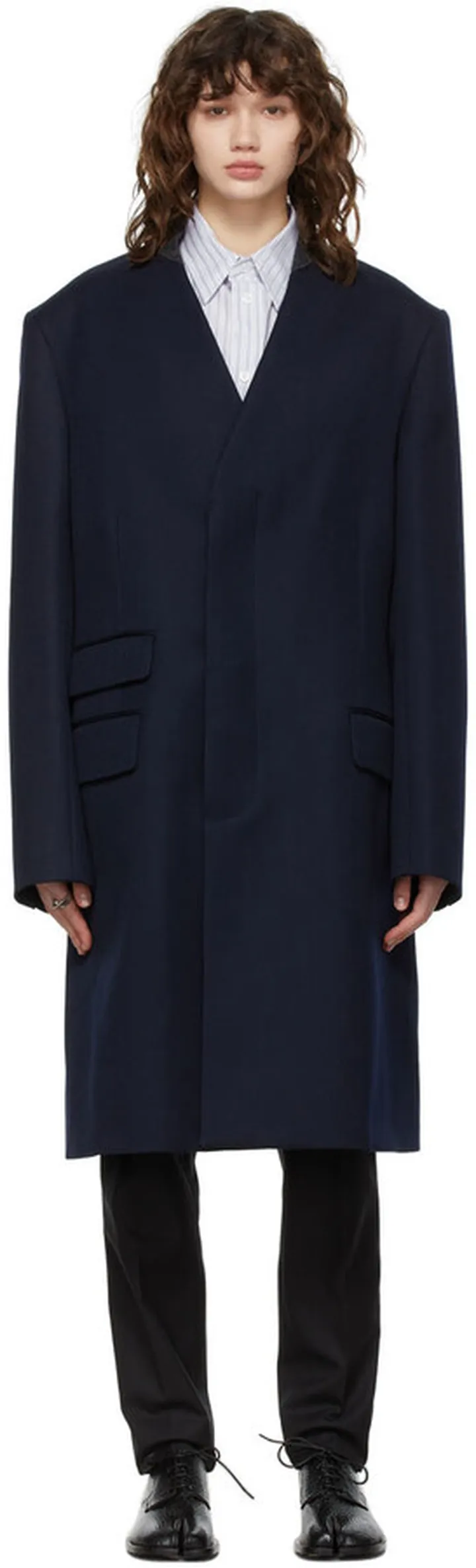 Maison Margiela Navy Minimal Coat