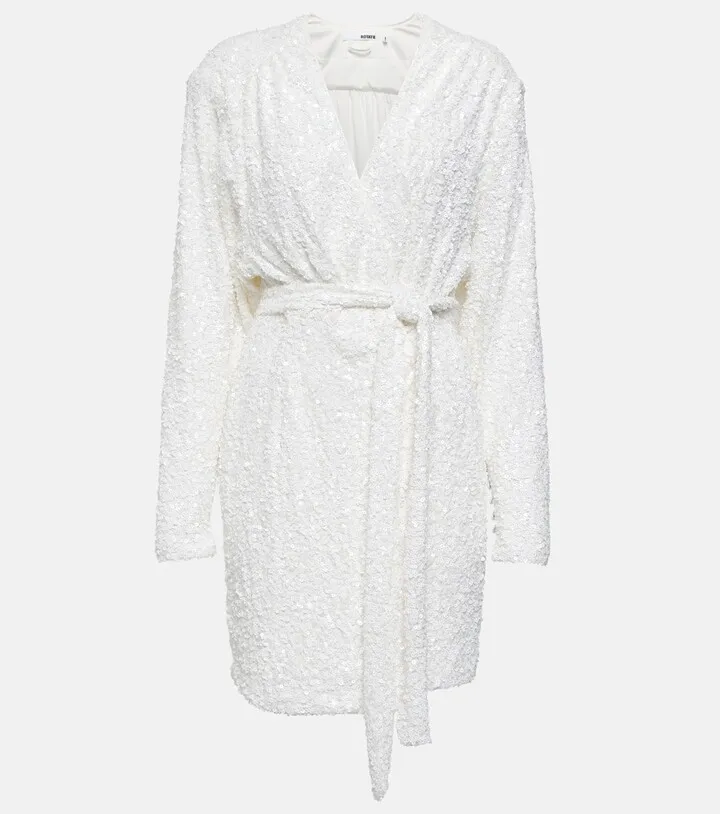 Samantha embellished wrap minidress