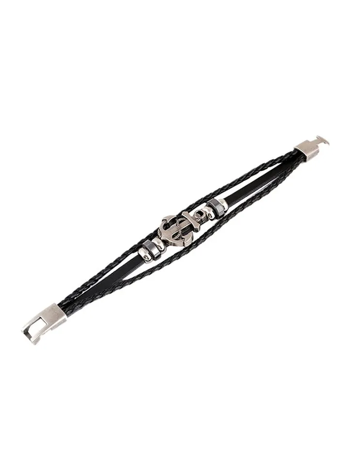 Multilayer Leather Anchor Bracelet