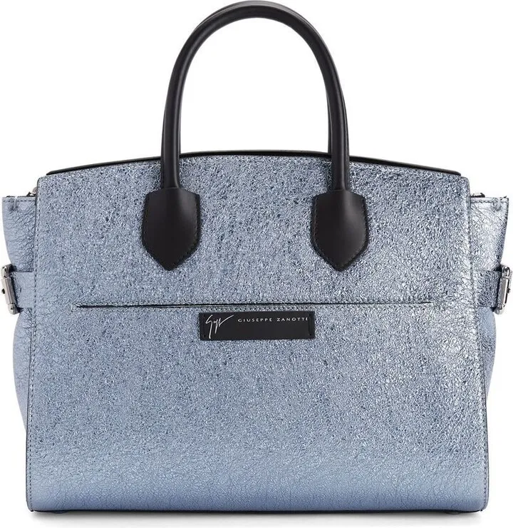 Metallic Leather Tote Bag
