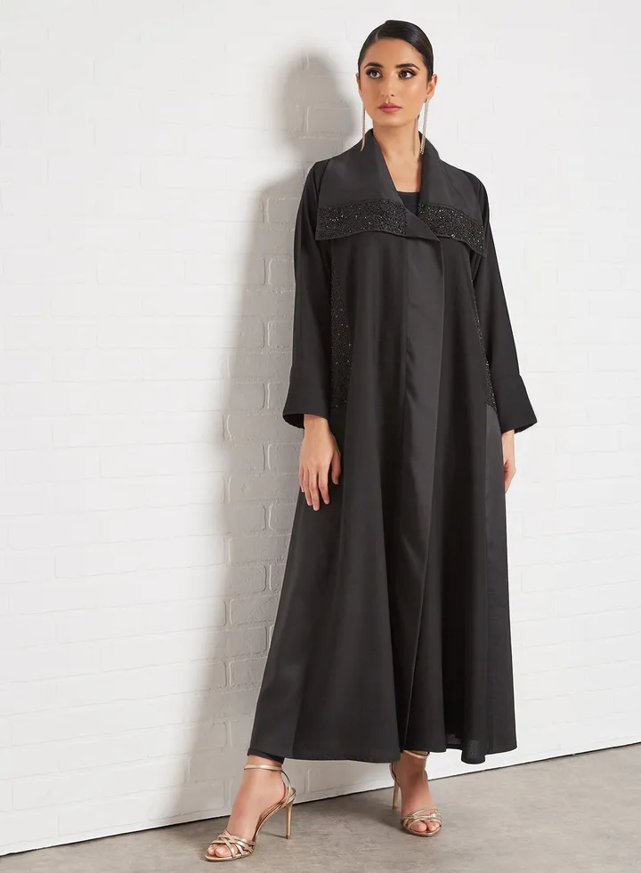 Stylish Casual Abaya With Sheilah Black