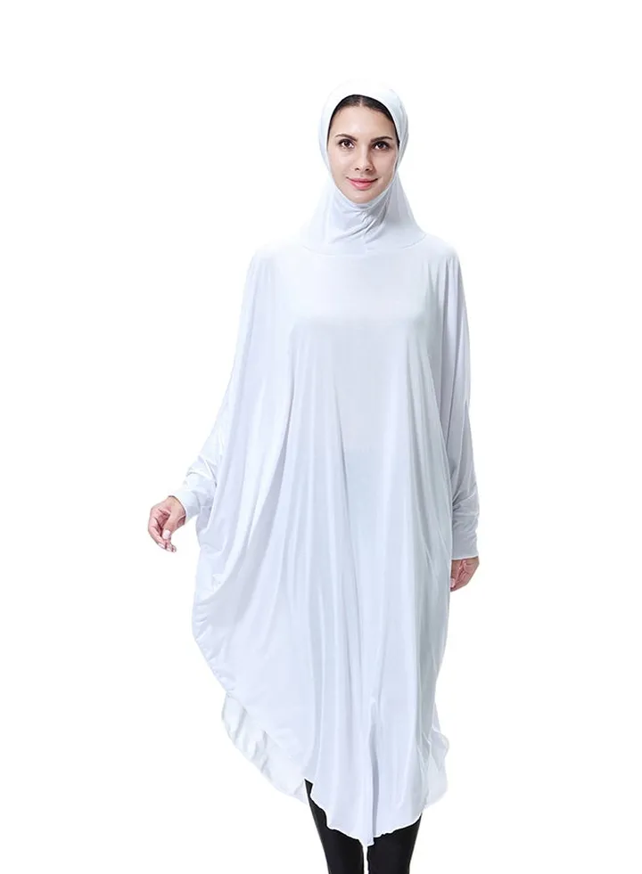 Thobe With Hijab Abaya White