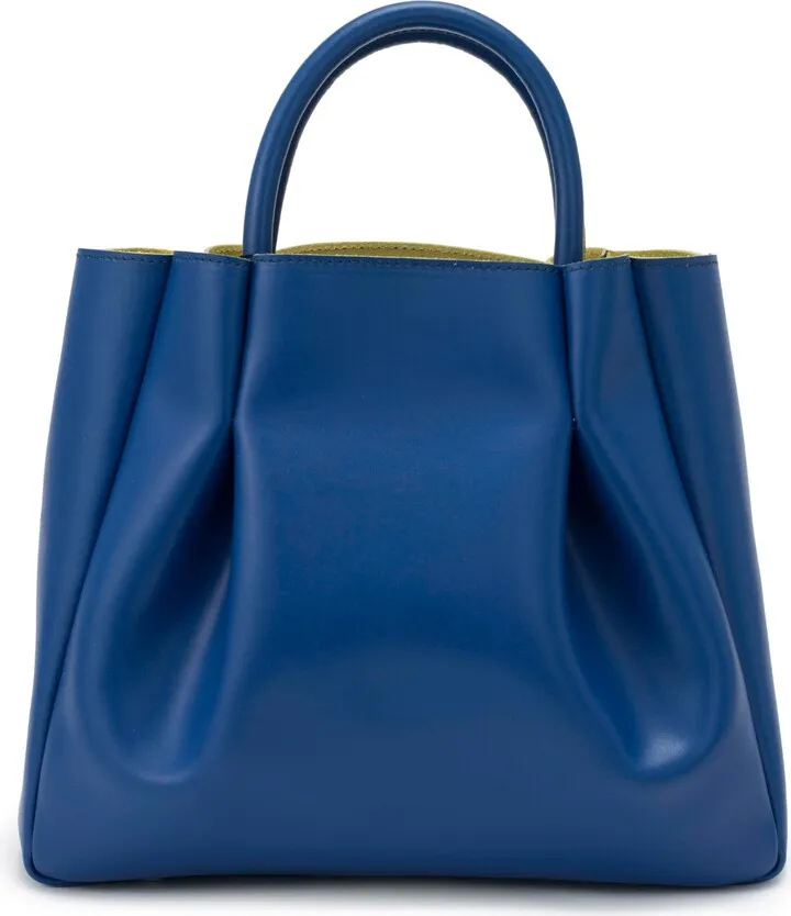 Alexandra de Curtis - Amalfi Midi Leather Tote Bag - Black Crocodile Print