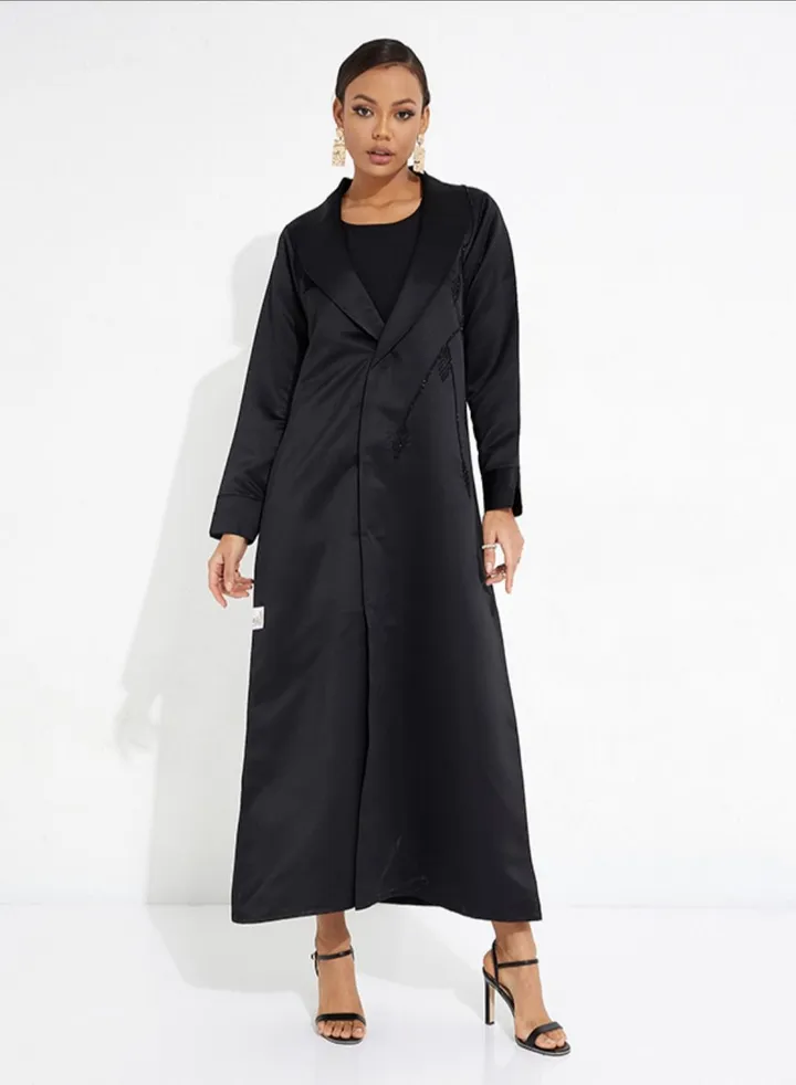Black Veins Jacket Abaya