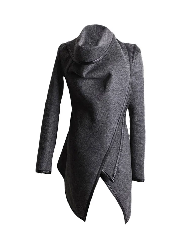 Long Sleeve Trench Coat Grey