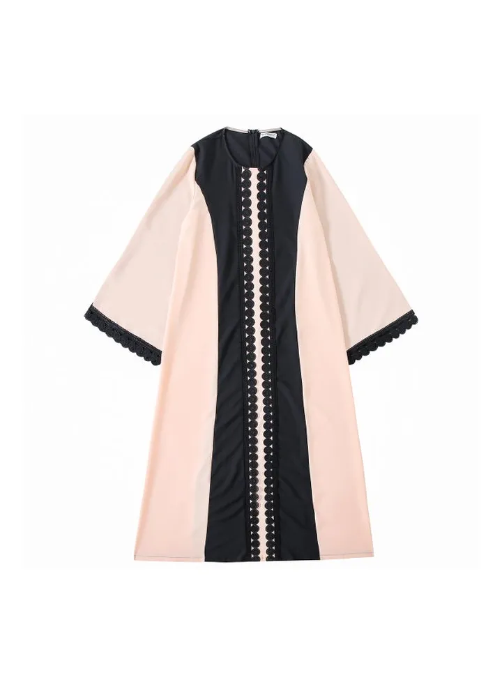 Stylish Fashionable Abaya Pink/Black