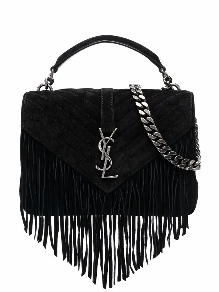 medium College fringed tote