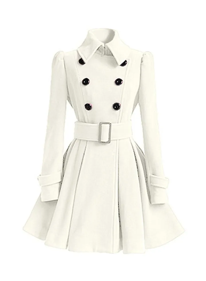 Long Sleeves Trench Coat White