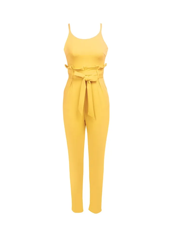 Fashion Classic Slim Jumpsuit Yellow