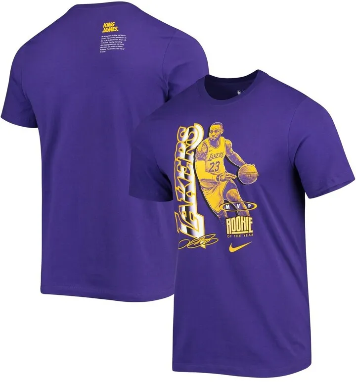 Men's Nike LeBron James Purple Los Angeles Lakers Select Series Mvp Name and Number T-shirt