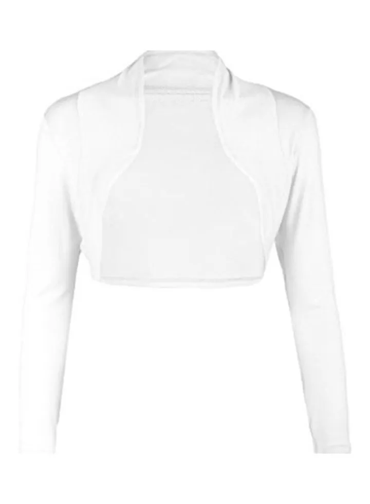 Slim Fit Short Shrug White