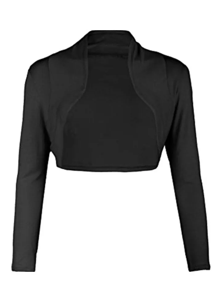 Slim Fit Short Shrug Black