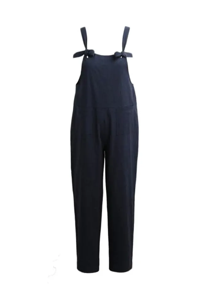 Casual Sleeveless Jumpsuit Dark Blue