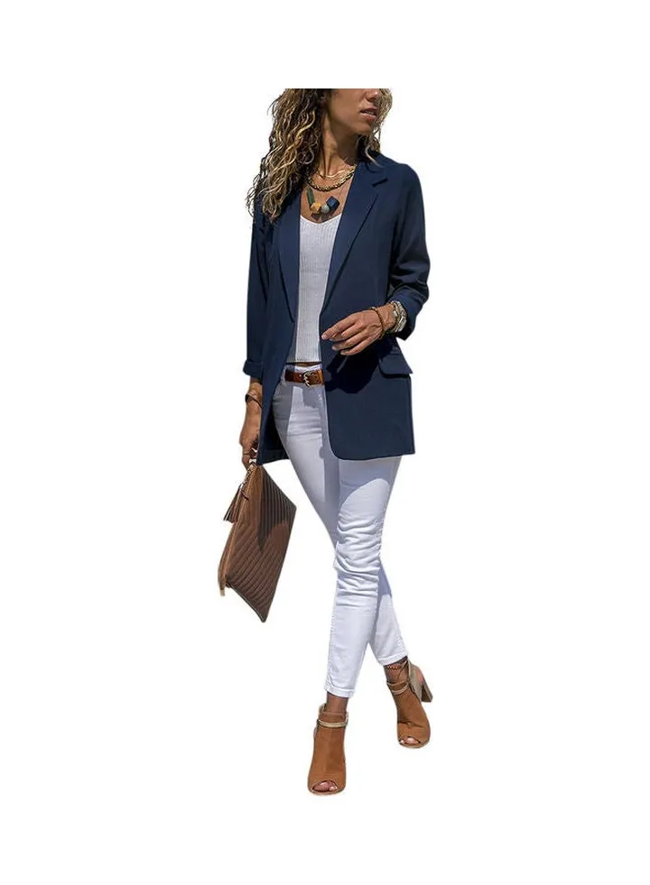 Long Sleeve Suit Coat Sapphire blue