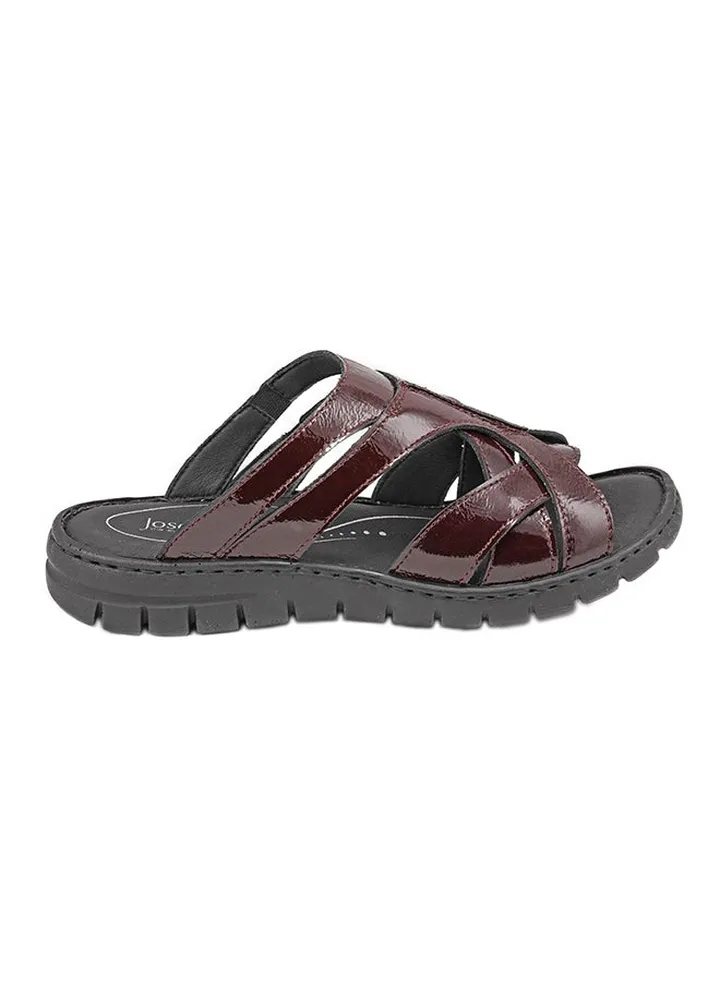 Textured Leather Sandals Bordo