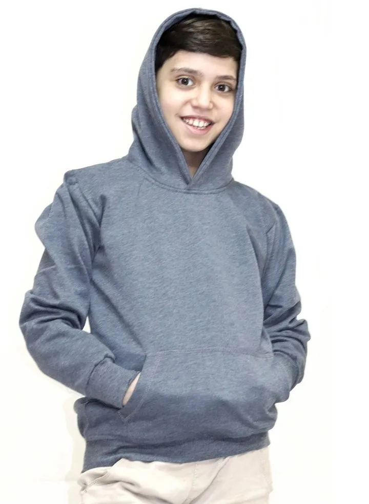 Hoodie Melton Cotton For Kids - Dark Grey