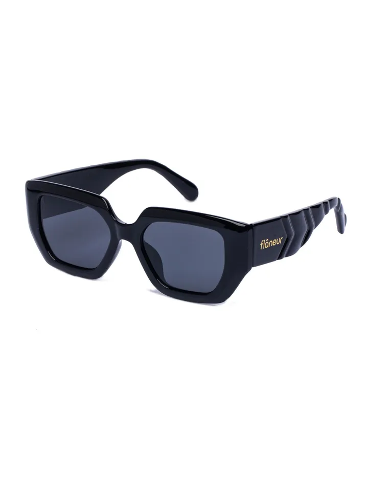 Stylish Polarized D-Frame Sunglasses For Women and Men Black