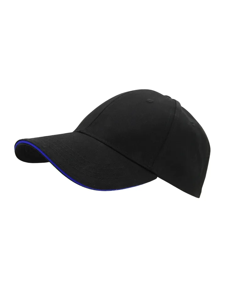 Nenoush Plain Sandwich Baseball Cotton Classic and adjustable buckle closure Cap for Unisex Black Blue Sandwich 