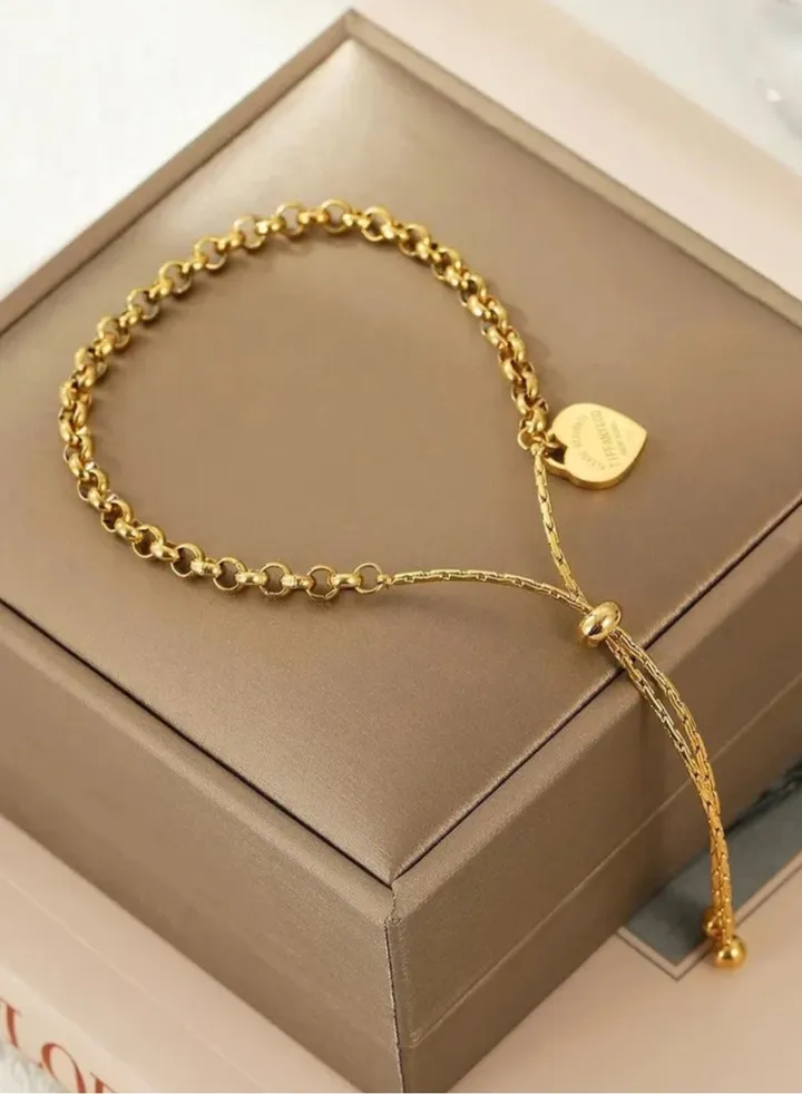 Stylish Gold Plated Stainless Steel Bracelet For Women