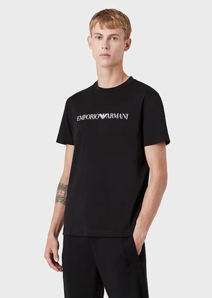 Pima jersey T-shirt with logo print